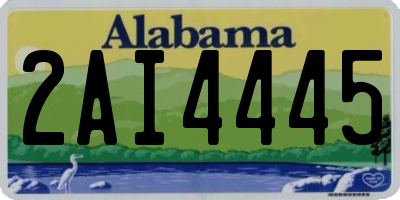 AL license plate 2AI4445