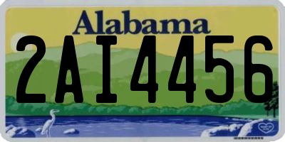 AL license plate 2AI4456