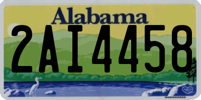 AL license plate 2AI4458