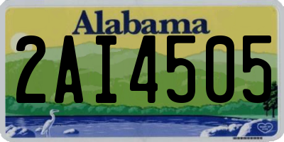 AL license plate 2AI4505