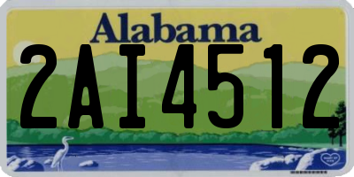 AL license plate 2AI4512