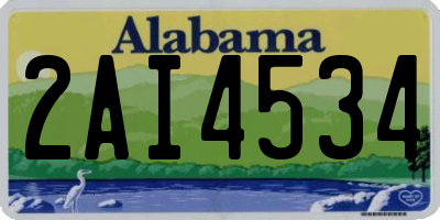AL license plate 2AI4534