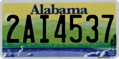 AL license plate 2AI4537