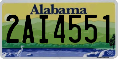 AL license plate 2AI4551