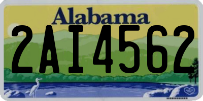 AL license plate 2AI4562