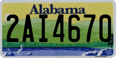 AL license plate 2AI4670