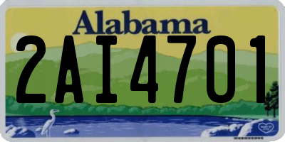 AL license plate 2AI4701
