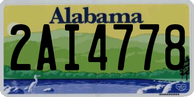 AL license plate 2AI4778