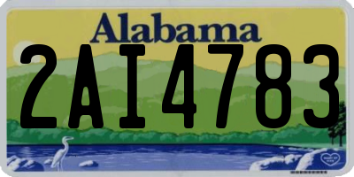AL license plate 2AI4783