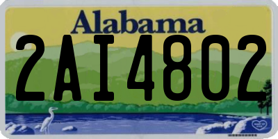 AL license plate 2AI4802