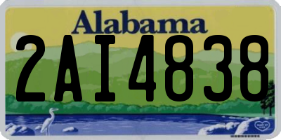 AL license plate 2AI4838