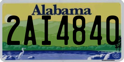 AL license plate 2AI4840
