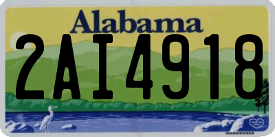 AL license plate 2AI4918