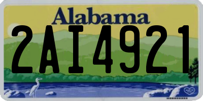 AL license plate 2AI4921