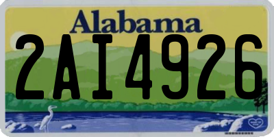 AL license plate 2AI4926