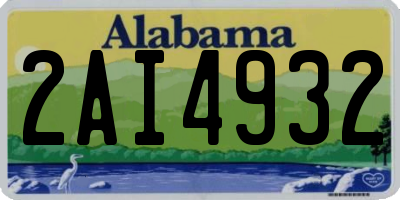 AL license plate 2AI4932