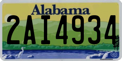 AL license plate 2AI4934