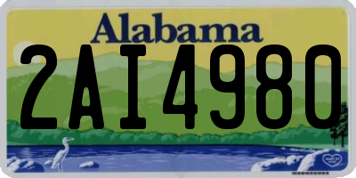 AL license plate 2AI4980