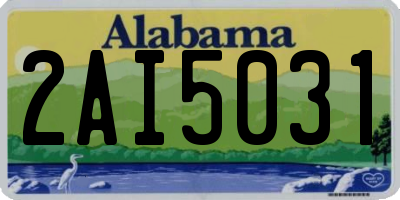 AL license plate 2AI5031