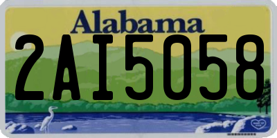AL license plate 2AI5058