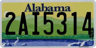 AL license plate 2AI5314