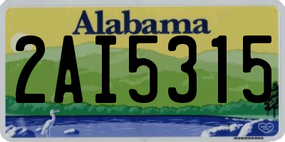 AL license plate 2AI5315