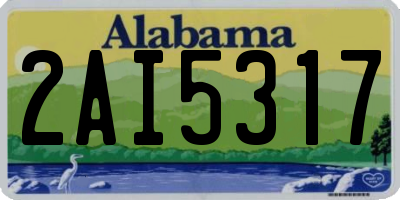 AL license plate 2AI5317