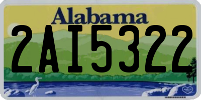 AL license plate 2AI5322