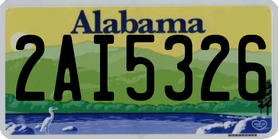 AL license plate 2AI5326