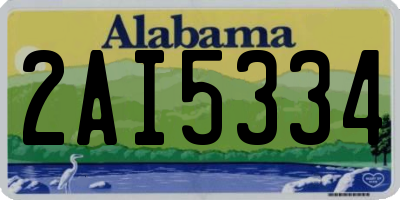 AL license plate 2AI5334
