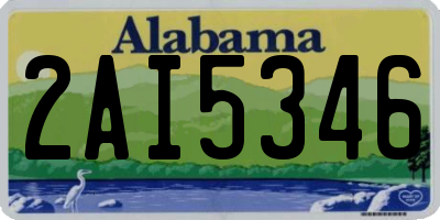AL license plate 2AI5346