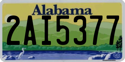AL license plate 2AI5377