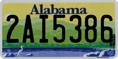 AL license plate 2AI5386