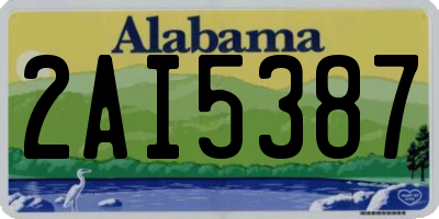 AL license plate 2AI5387