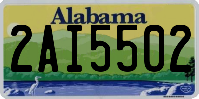 AL license plate 2AI5502