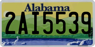 AL license plate 2AI5539