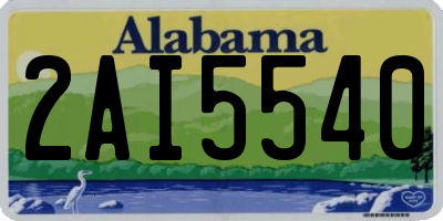AL license plate 2AI5540