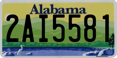 AL license plate 2AI5581