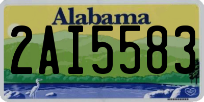 AL license plate 2AI5583