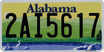 AL license plate 2AI5617