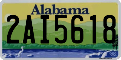 AL license plate 2AI5618