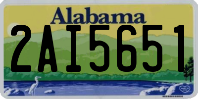 AL license plate 2AI5651