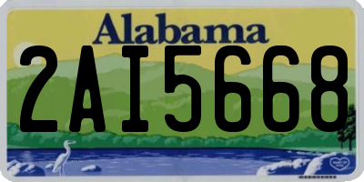 AL license plate 2AI5668