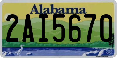 AL license plate 2AI5670