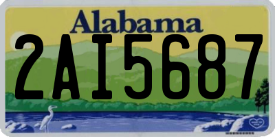AL license plate 2AI5687