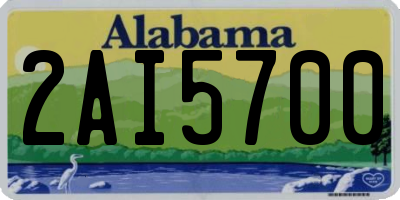 AL license plate 2AI5700