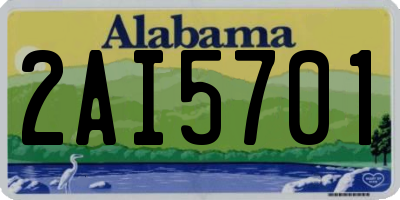 AL license plate 2AI5701