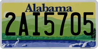 AL license plate 2AI5705