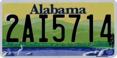 AL license plate 2AI5714