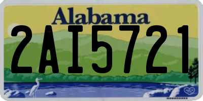 AL license plate 2AI5721